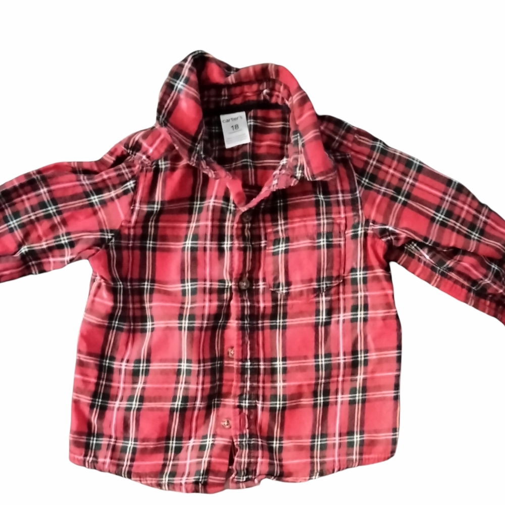 Toddler long sleeve plaid shirt 18M